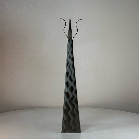 Brushed Stainless Steel Handmade Artist Post Modern Sculptural Vase Signed 2003 - Picture 2 of 11